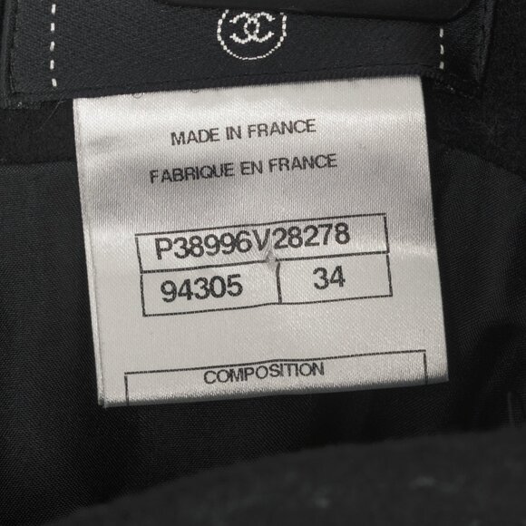 Chanel Black Wool-Blend Panelled A-Line Knee-Length Skirt - Picture 9 of 11